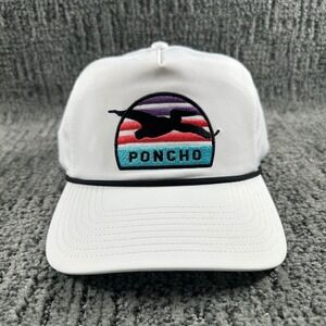 Poncho Outdoors Trucker Hat Men Snapback Cap White Pelican Sunset Patch Rope NEW